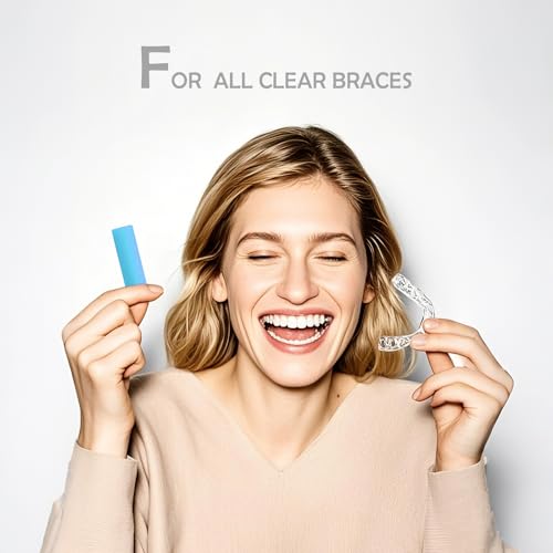VCAREU 12-Pack Aligner Seaters for Invisalign, Silicone Orthodontic Chompers, Blue