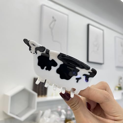 Cow Hair Claw Clip Cute Animal Acetate Hair Accessories for Women