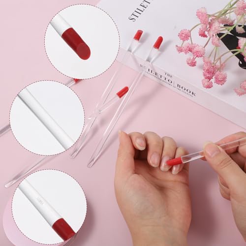 Macuezu 4 Pcs Rubber Tipped Cuticle Pusher Dual-Ended Nail Care Tool