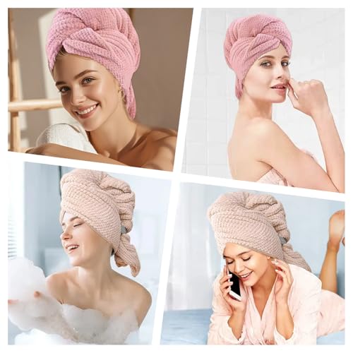 DAWZMR Extra Large Microfiber Hair Towel Wrap - 2 Pack