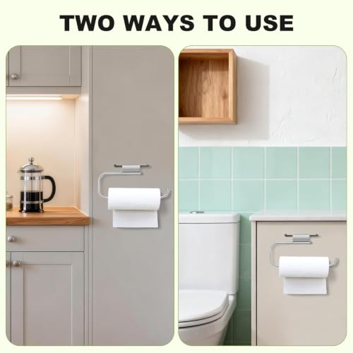 Stainless Steel Over-Cabinet Paper Towel Holder for Kitchen and Bathroom