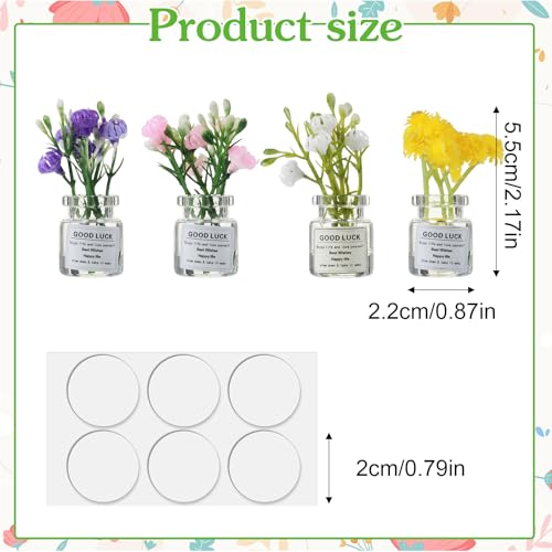 Daisy Car Dashboard Decorations - Mini Flowers in Glass Vase