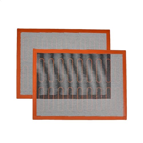 Amazon Basics 15.7 x 11.8 Inch Non-Stick Silicone Baking & Pastry Mat - Reusable, Heat Resistant, Non-Slip, Easy Clean, 2 Pack