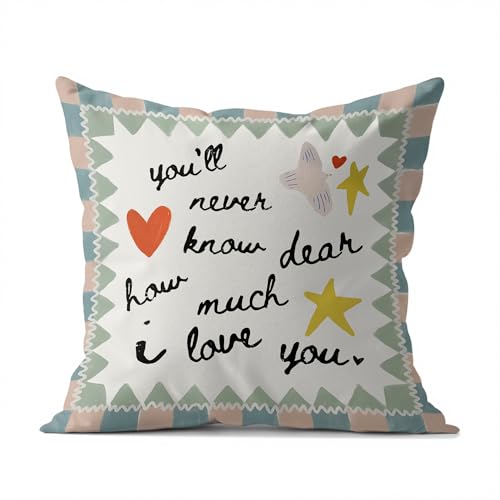 Christian Kids Throw Pillow Cover 18x18, Bible Verse Nursery Decor - Style 29