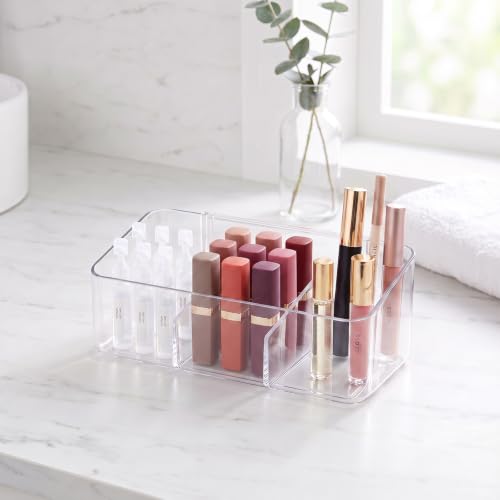 JessLab 3 Compartment Clear Acrylic Cabinet Door Organizer Bin