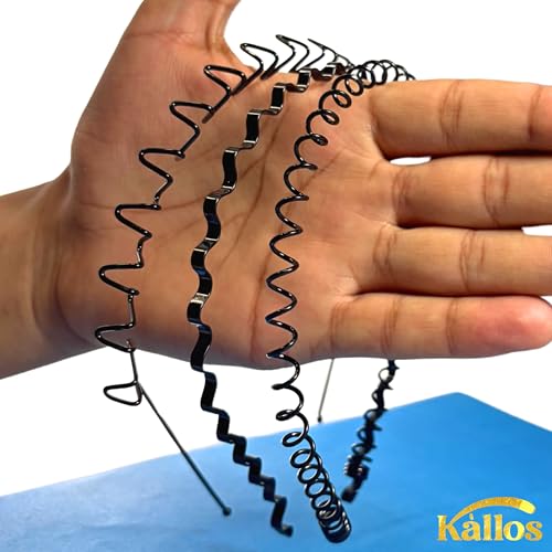 Kàllos 3 Pack Non-Slip Black Metal Hair Bands - Unisex Sports Headbands
