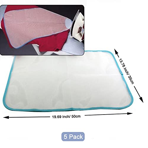SEHXIM 5-Pack Ironing Mesh Cloth, Heat Resistant Protective Pad 30x50cm