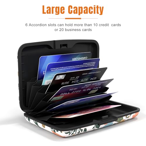 Rimilak RFID Blocking Aluminum Credit Card Holder - Orange Flower