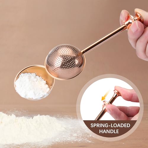 HULISEN Brown Stainless Steel Flour Duster - Sifter for Baking