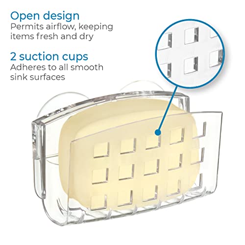 iDesign Small BPA-Free Plastic Sponge Holder with Suction Cups