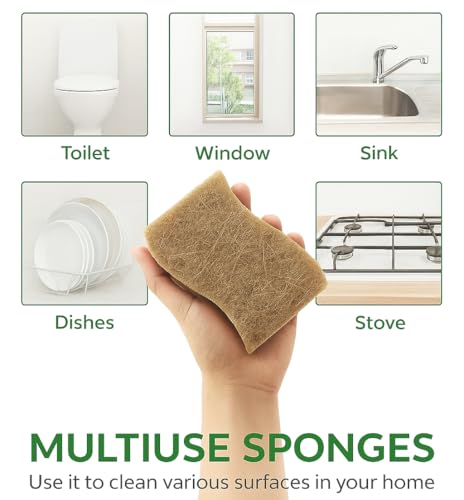 UCCO Eco-Friendly Biodegradable Kitchen Sponges – 12 Pack