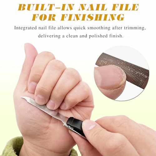 Black Stainless Steel Nail Clippers Set - 2PCS Large Trimmers
