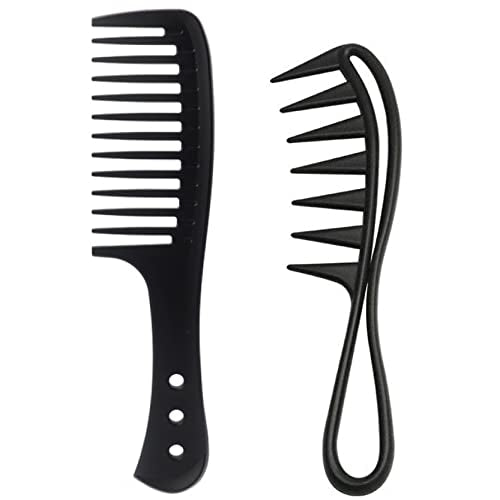 Wide Tooth Comb 2 Pcs Large Detangling Hair Combs for Curly Hair Wigs