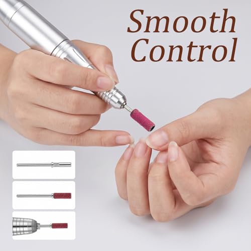 Skrfren 60 Pcs Small Nail Drill Sanding Bands with 3/32 Inch Mandrel Bit