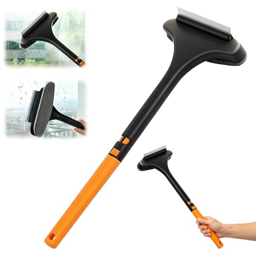 2-in-1 Window Screen Cleaning Brush with Squeegee - Yellow Green
