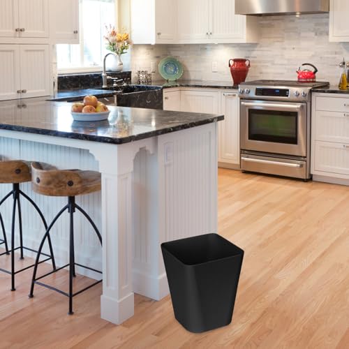 ZXJ Small Trash Can, 1.8 Gallon Compact Waste Basket for Bathroom, Black
