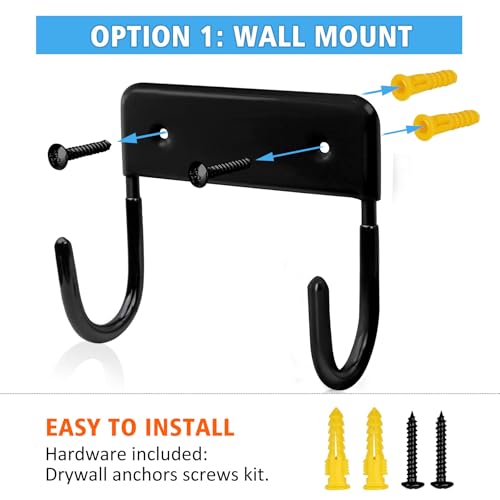 Pensino Wall-Mounted Ironing Board Holder - Black Organizer Rack