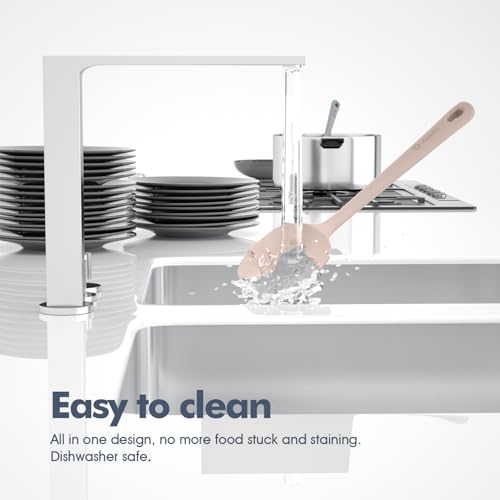 ChefAide 5-Piece Beige Silicone Spatula Set - Heat Resistant