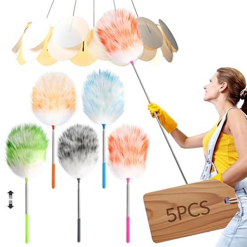 NEWONG 5-Pack Extendable Lambswool Duster Set, 35-55" Reach