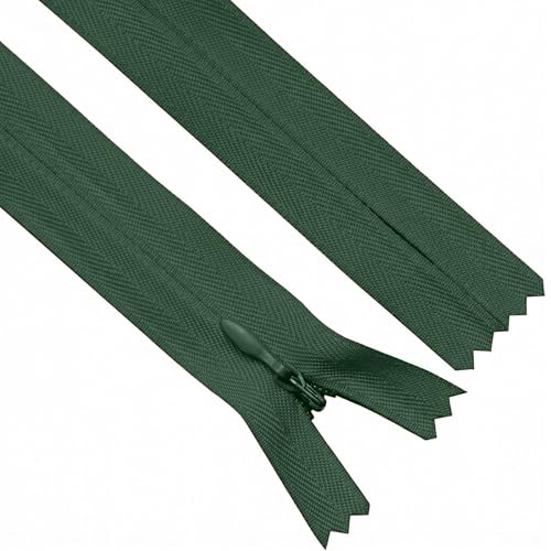 Sawoake 11 Inch Invisible Zippers #3 Green Nylon Coil 2-Pack