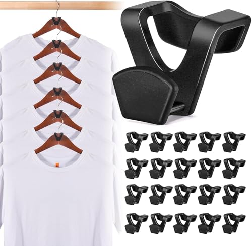 HOUSE DAY Black Clothes Hanger Connector Hooks - 60 Pack