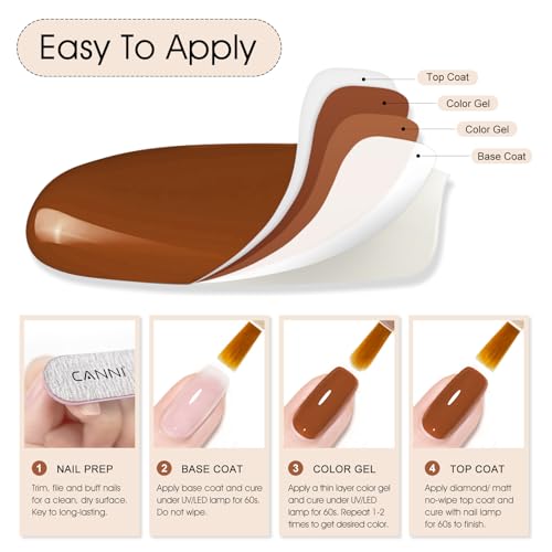 CANNI 9ml Caramel Coffee Brown Gel Nail Polish UV LED Soak Off