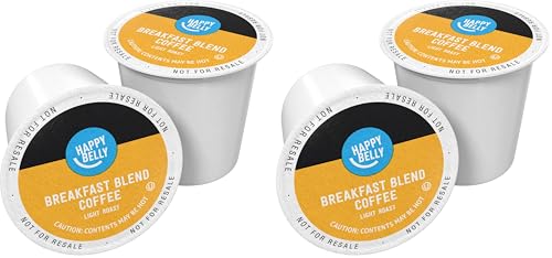 Happy Belly Breakfast Blend Coffee Pods, Light Roast, 100 Count (Pack of 2)