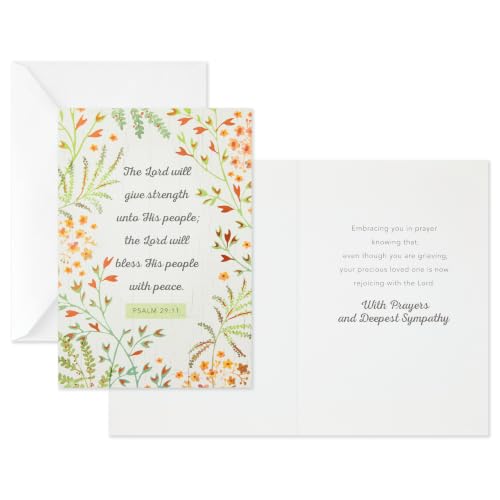 Hallmark Religious Sympathy Cards - 12-Pack with Floral Designs