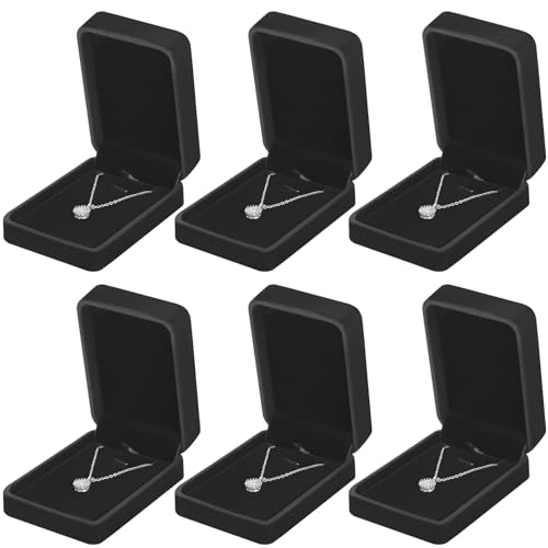 KUKUVR 6-Pack Velvet Jewelry Necklace Gift Box - Black