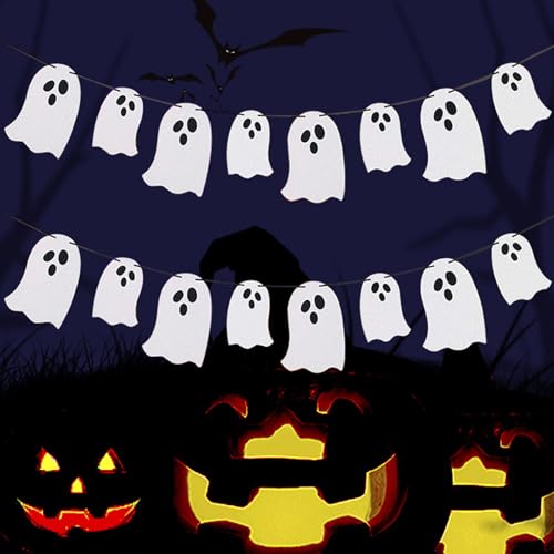 Halloween Ghost Banner Cute Hanging Decoration for Fireplace Party