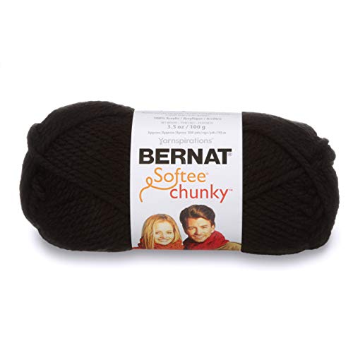 Bernat Softee Chunky Super Bulky Yarn, 3.5 Oz, Black