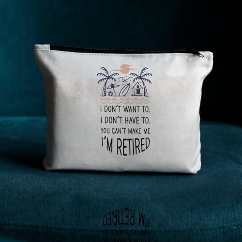 Retirement Makeup Bag Cotton Travel Toiletry Pouch for Women Coworker