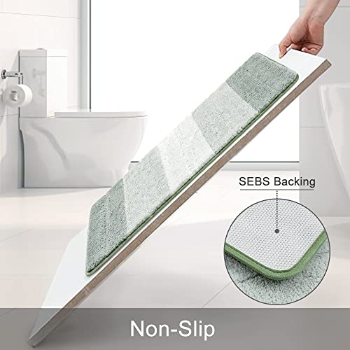 Kmson Green Ombre Bath Mat 17x24in Non Slip Ultra Soft Water Absorbent Rug