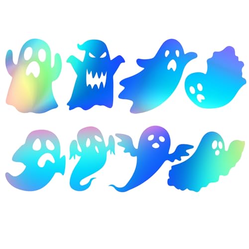 8 PCS Halloween Ghost Wall Decals - Self-Adhesive Vinyl Stickers