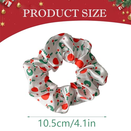 6 Pcs Floral Chiffon Hair Scrunchies - Elastic Hair Ties for Women