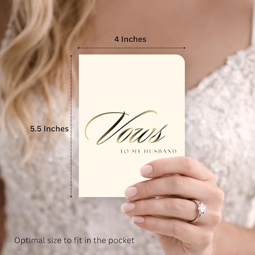 Elegant His and Hers Wedding Vow Books with Gold Foil - 24 Lined Pages, 5.5x4 Inches