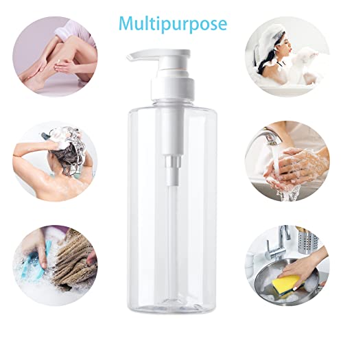 Clear Refillable Lotion Soap Dispenser Pump Bottle - 20oz (2 Pack)