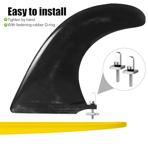 316 Stainless Steel Fin Screws, No Tool Surfboard Fin Screws with O Rings Paddle Board Fin Replacement for SUP Paddleboard Longboard Surfing Accessories