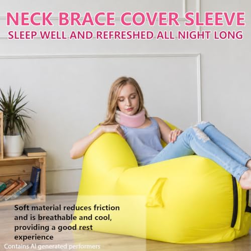 4 Pcs Breathable Cervical Neck Brace Covers - Soft Pink Support Sleeves