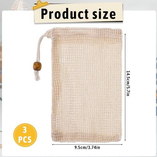 Sliverdew Natural Sisal Soap Exfoliating Bag Pouch with Drawstring (5 Pack)