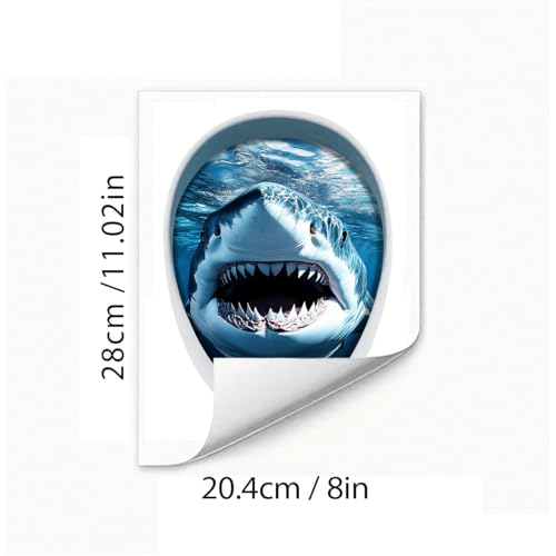 Shark Toilet Decoration Sticker - Waterproof Self-Adhesive Decal