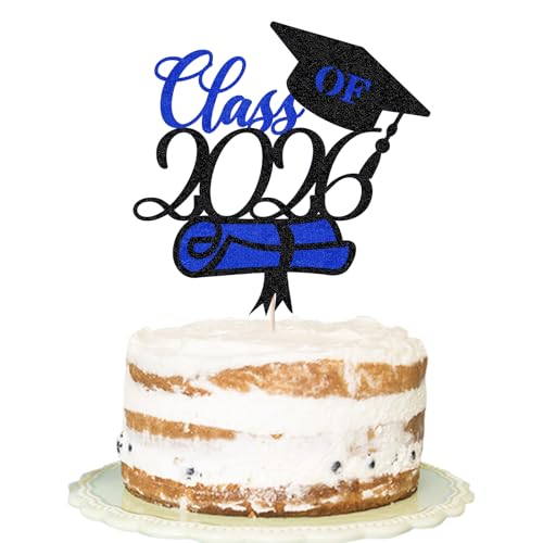 Glitter Graduation Cake Topper 2026 - Congrats Grad Decor