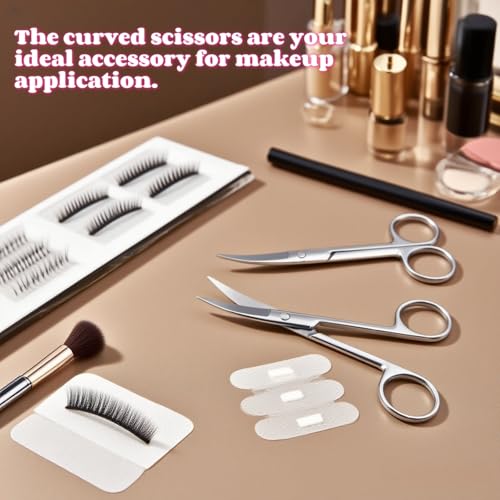 TIKIYOUN 5.12-Inch Curved Grooming Scissors - Stainless Steel Cuticle, Nail, Eyebrow & Mustache Trimmer