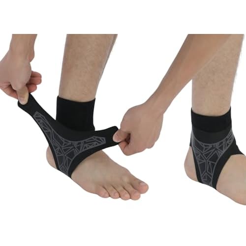 2 Pack Ankle Brace & Elastic Supports for Men & Women, Ankle Support Ankle Compression Sleeve, Plantar Fasciitis Relief Achilles Tendonitis Brace Achilles Tendonitis Wrap (Gray, S/M)