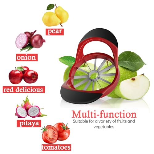 12-Blade Apple Slicer and Corer - 4.72 Inch Stainless Steel Fruit Cutter