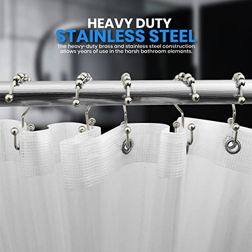 Utopia Bedding Double Glide Shower Curtain Hooks - 12 Pack, Nickel