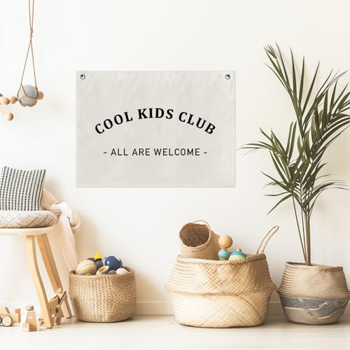 Cool Kids Club Canvas Banner - 24x36 Inch Wall Decor for Nursery & Playroom