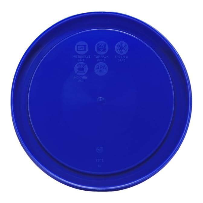 Pyrex 7201-PC 4-Cup Round Plastic Lids (2 Pack) - BPA-Free, Dishwasher Safe
