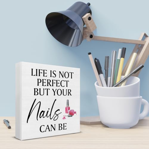 Nail Technician Gift - Rustic 5x5 Wooden Sign for Salon Decor