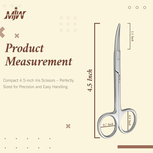 MJW Professional Stainless Steel Fingernail and Facial Hair Scissors